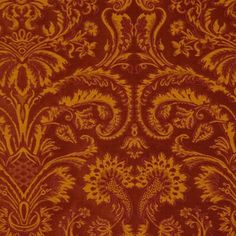 1 Quantity is Equivalent to 1 Yard RM Coco Color: Dark Orange/Gold | RM Coco Allure Floral Fabric 57.0 W in orange / red / brown in Dark Orange / Gold | 36" L X 57" W | Wayfair Orange Fabric Pattern, Fall Orange Color, Red Colour Palette, Nail Room, Orange Pattern, Vintage Fall, Fire Retardant, Orange Fabric, Dark Orange