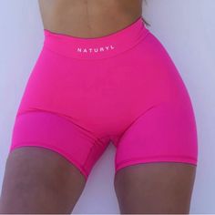 Most Flattering Shorts Yet. Perfect For Lounging & Low Impact Exercise Super Soft, Stretchy & Supportive. Moderate Compression Meets Buttery Soft Fabric, Gently Sculpts While Feeling Like You’re Wearing Nothing Scrunch Butt Design With V-Cut Waist Logo On Front Waist Band Pink Bottoms For Gym In Summer, Pink Workout Bottoms For Summer, Pink Summer Gym Bottoms, Pink High-waist Shorts For Gym, High-waist Pink Shorts For Gym, Pink High-waist Gym Shorts, High Waist Pink Yoga Shorts, Pink Summer Sports Bottoms, Summer Sports Pink Bottoms