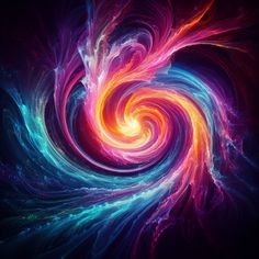 A swirling vortex of vibrant neon colors in a digital art style Radial Symmetry, Neon Colors, Room Makeover, Aesthetic Wallpapers, Art Style