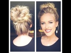 CUTE MESSY BUN | Less than 5 min - YouTube Cute Messy Buns, Chignon Updo, Messy Bun Hairstyles, Messy Hair, Great Hair, Messy Hairstyles, Length Hair