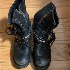 Studded Super Cool Ash Combat Booties. Lightly Worn. Basically Brand New Ash Shoes, Boots Woman, Fun Clothes, Outer Wear, Studded Boots, Super Cool, Combat Boots, Bootie Boots, Womens Boots