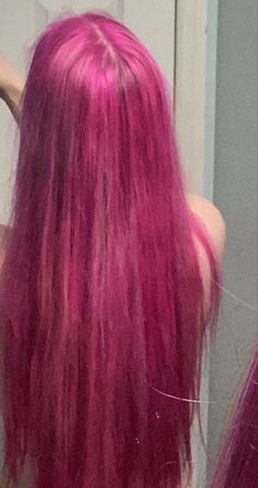 Hair Styles For Black Hair Long, Pink Semi Permanent Hair Dye, Dark Pink Hair Dye, Bleach London Awkward Peach, Long Dyed Hair, Pink Hair Grunge, Cool Pink Hair, Pink Hair Dark, Pink Hair Aesthetic