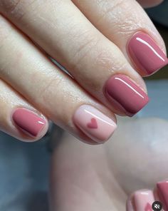 Boho Nails 2023, Easy Nail Art For Valentines Day, Valentines Nail Ideas Simple, Sadie Crowell Nails, Very Short Square Gel Nails, Valentine Nails For Short Nails, Short Nail Designs Minimal Winter, Aesthetic Short Nail Ideas, Short Natural Valentines Day Nails