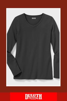 A longer cut combines with soft cotton and stretchy spandex for a creep-free V-neck tee that stays put! Stretch V-neck T-shirt For Layering, V-neck Stretch T-shirt For Layering, Stretch V-neck T-shirt For Fall, Fitted V-neck T-shirt For Fall, Fitted V-neck T-shirt For Everyday, Long Cut, Out Of Shape, V Neck Tee, V Neck T Shirt