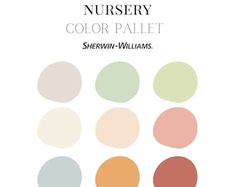 the nursery color palette for sheryln williams's nursery room