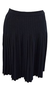 This classic knife pleat skirt by La Galleria La Rue will never go out of style.  It's made of heavy polyester and the pleats do not wrinkle and never needs ironing.   The skirt is top quality with a set on waistband and the pleats are stitched at the top for 6" over the hips.  Invisible side zipper with button at waist.   Measurements laying flat:   Waist 14"; hips 19"; length 22".    Mint condition. Knife Pleated Skirt, Knife Pleat, Pleat Skirt, Black Pleated Skirt, Out Of Style, Pleated Skirt, Classic Black, Side Zipper, Mint Condition