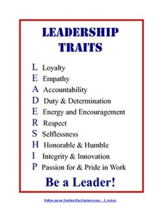 a poster with the words'be a leader'in red, white and blue