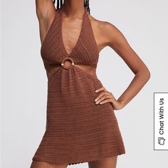 Never Worn Brand New! Crochet Dress From Pacsun, Kendall And Kylie Line Cute Summer Dress Fitted Halter Neck Beach Dress For Day Out, Beachy Mini Dress For Spring Party, Beachy Mini Dresses For Party, Spring Party Beachy Mini Dress, Fitted Beachy Mini Dress As Beach Cover-up, Beachy Fitted Mini Dress Beach Cover-up, Beachy Fitted Mini Dress For Beach Cover-up, Fitted Beachy Mini Dress For Beach Cover-up, Beachy Fitted Mini Dress