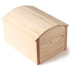 an unfinished wooden box on a white background