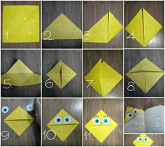 step by step instructions on how to make an origami frog out of paper