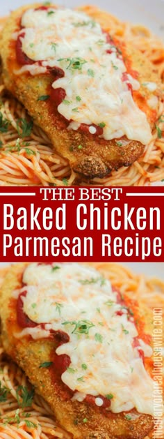 the best baked chicken parmesan recipe is on this plate and it's ready to be eaten