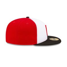 The Club Necaxa 59FIFTY Fitted Cap features an embroidered Club Necaxa logo at the front panels with a team logo at the rear and a black undervisor. Collegiate White Fitted Hat With Flat Bill, Collegiate White Flat Bill Fitted Hat, White Collegiate Fitted Hat With Flat Bill, White Collegiate Flat Bill Fitted Hat, White Visor Fitted Hat For Fan Gear, Casual Six-panel Fitted Hat For Fan Merchandise, Casual Six-panel Fitted Hat For Fans, Fisher Cat, All Nfl Teams