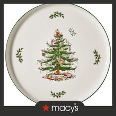 a plate with a christmas tree on it