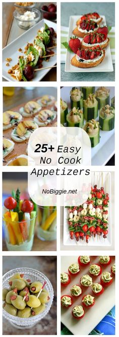 the collage shows different types of appetizers