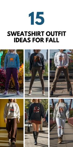 Need some fall outfit inspo?. Check out these 15 stylish sweatshirt outfits that are perfect. Save this for later and follow us for more fall outfit ideas. Teen Outfit Ideas, Outfit Ideas Sweatshirt, Coffee Advertisement, 2025 Fashion