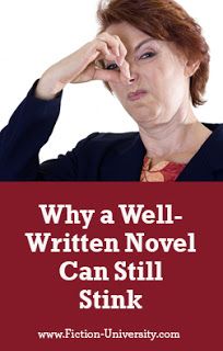 a woman holding her head with the words why a well written novel can still sink