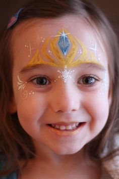 Frozen Face Paint, Carnaval Make-up, Princess Face Painting, Halloween Makeup Clown, Frozen Face