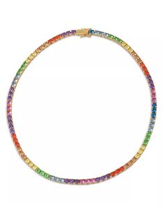 KURT GEIGER LONDON - Rainbow Crystal Tennis Necklace, 16" Luxury Multicolor Single Strand Necklaces, Luxury Round Multicolor Necklaces, Luxury Multicolor Round Necklace, Luxury Multicolor Round Necklaces, Luxury Multicolor Single Strand Necklace, Rainbow Single Strand Round Necklace, Rainbow Single Strand Necklace, Rainbow Round Single Strand Necklace, Alexis Bittar Jewelry