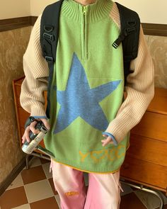 star jumper, star sweater, star zip up sweater, star girl aesthetic, star clothes, star outfit Star Sweater Crochet, Aesthetic Jumpers, Y2k Outfits Grunge, Grunge Sweaters, Star Clothes, Star Girl Aesthetic, Sweater Star, Star Jumper, Star Outfit