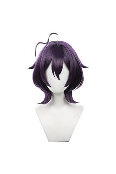 Anime Gushing Over Magical Girls Hiiragi Utena Wig Purple Short Curly with Ahoge Party Hair Halloween Cosplay Props Accessory Ahoge Hair Idea, Anime Wigs Short, Magical Girl Hair, Short Wig Styles, Hair Halloween, Party Hair, Cosplay Halloween, Purple Shorts