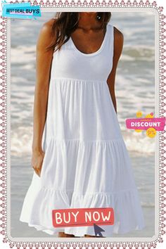 Paneled Solid Sleeveless Beach Midi Dress White Dresses Beach Midi Dress, Midi Dress White, Dresses By Length, White Dresses, Color Pick, White Midi Dress, Beach Holiday, Dress White, Women's Fashion Dresses