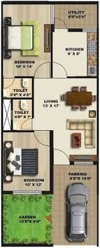 the floor plan for a two bedroom apartment with an attached kitchen and living room area