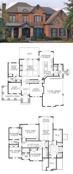 two story house plans with large windows and lots of room for the family to use