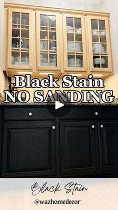 black stain no sanding on kitchen cabinets