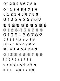 the numbers and symbols are arranged in rows