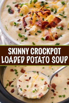 Crockpot Loaded Potato Soup, Chunky Chef, Soup Vegetable, Loaded Potato Soup, Weight Watchers Soup, Loaded Baked Potato Soup