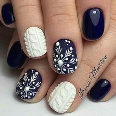 Snowflake Nail Art, January Nails, Trendy Nail Art Designs, Sweater Nails, Pretty Nail Designs