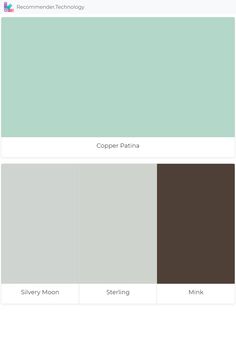 the color scheme for copper, silver and mint green is shown in this screenshot