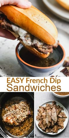 easy french dip sandwiches are the perfect side dish to serve at any party or gathering