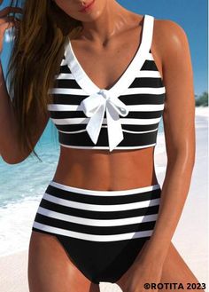 Bra Types, Swimsuit Cover Ups, Swimwear Outfit, Swim Suit, Stripe Print, Bathing Suit, Bathing Suits