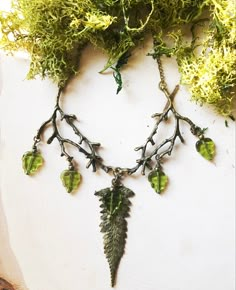 Forest Fairy Aesthetic Clothes, Forest Witch Outfit, Forest Fairy Aesthetic, Faerie Forest, Forest Witch Aesthetic, Indian Inspired Jewelry, Studio Closet, Green Witch Aesthetic, Fern Necklace