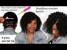 BRAIDLESS CROCHET BRAID ON A VERY SHORT TWA | AFRICAN THREADING METHOD | OGC - YouTube