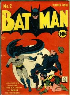 an old comic book cover with batman and other characters on the cover, including two men