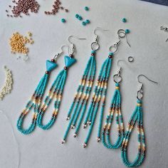 Hanging out on the mountain top getting ready for my next show Indigenous People's Pow Wow at Ashland University this October 19th and 20th. Weaving Stitches, Upcycle Denim, Seed Bead Jewelry Patterns, Beaded Jewelry Earrings, Beaded Earrings Tutorials, Beading Crafts, Native Beadwork