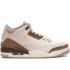 Dubbed “Palomino”, These Air Jordan 3 By Jordan Brand Arrive With A New Colourway In Earthy Tones. Here, Light Orewood Brown Colour Suede Covers Most Of The Upper While The Light British Tan Hue Appears On The Tongue And Ankle. A Metallic Gold Jumpman Logo On The Tongue, Heel Counters, And Printed Insoles Finishes The Design. Imported Highlights Brown Beige Leather Signature Jumpman Motif Signature Elephant Print Contrasting Panel Detail Round Toe Front Lace-Up Fastening Logo-Embroidered Tongue Brown Jordan 3, Unc Shoes, Nike Jordan 1 Mid, Air Jordan Retro 4, Jordan 4 White, Jordan 4 Black, Jordan Retro 4, Sneaker Boutique, Jumpman Logo