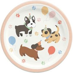 Pawsome Party Paper Lunch Plates, 9in, 8ct Puppy Birthday Party Decorations, Pup Birthday Party, Dog Themed First Birthday, Puppy Pawty 2nd Birthday, Two Year Old Dog Themed Party, Kids Dog Themed Birthday Party, Dog And Cat Birthday Party, Dog Birthday Party Theme