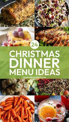 christmas dinner menus with text overlay