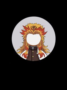 an anime avatar with long hair and flames on it's head, in the middle of