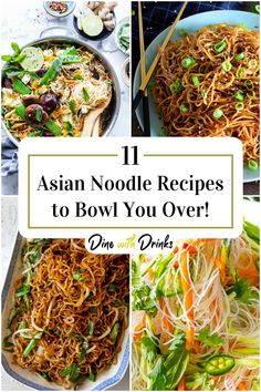 Collage of 4 asian noodle recipes. Light Asian Meals, Easy Asian Noodle Recipes, Yummy Noodles, Asian Noodle Dishes, Asian Dinner, Noodles Recipes, Asian Dinner Recipes, Asian Noodle Recipes