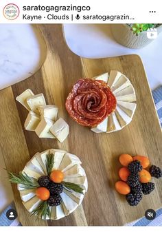 some food is laying out on a cutting board