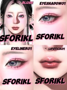 four different types of eyes with the words'spork'in each one