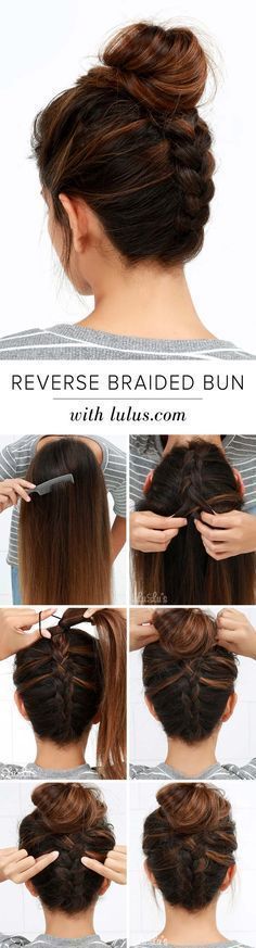 Cool and Easy DIY Hairstyles - Reversed Braided Bun - Quick and Easy Ideas for Back to School Styles for Medium, Short and Long Hair - Fun Tips and Best Step by Step Tutorials for Teens, Prom, Weddings, Special Occasions and Work. Up dos, Braids, Top Knots and Buns, Super Summer Looks http://diyprojectsforteens.com/diy-cool-easy-hairstyles Hair 2018, Super Hair, Trendy Hair Color, Penteado Cabelo Curto, Braided Bun, Wedding Idea, Hair Color Trends, Layered Haircuts, Nails Ideas