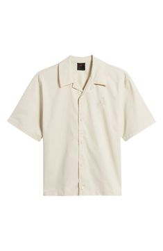 Roomy and relaxed, this camp shirt made with breathable cotton sports tonal front snaps and an enzyme wash that makes it look and feel like an old favorite. 27" length; 44" chest (size Medium) Front snap closure Notched collar Elbow-length sleeves 65% polyester, 35% cotton Machine wash, tumble dry Imported Nordstrom x Nike: A curated lifestyle destination where fashion is the ultimate sport Flight Essentials, Camp Shirt, Camping Shirt, Notched Collar, Elbow Length Sleeve, Chest Size, Snap Closure, Light Brown, Flight