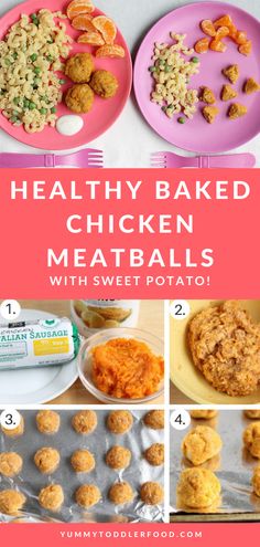 healthy baked chicken meatballs with sweet potato