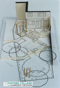 an architectural drawing of a garden design