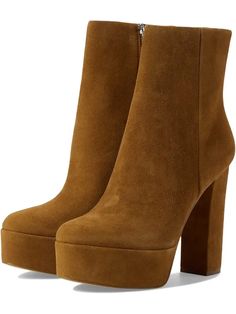 Women's Steve Madden Hoopla Booties | Zappos.com Suede Platform Boots With Closed Toe, Suede Closed Toe Platform Boots, Round Toe Platform Boots With Zipper Closure, Platform Boots With Zipper Closure And Round Toe, Merrell Hiking Boots, Product Reviews, Chestnut, Hiking Boots, Steve Madden